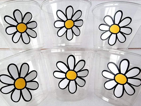 DAISY PARTY CUPS - Daisy Cups 70S Party cups 70s Birthday Cups 70's Party Cups 70's Decorations 70's Birthday Party 70's Decorations