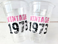 50th PARTY CUPS - 50 and Fabulous 50th Birthday Party 50th Birthday Favors 50th Party Cups 50th Party Decorations 1973 Birthday Party Cups