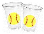 Softball PARTY CUPS - Softball Cups Softball Party Cups Softball Birthday Cups Softball Cups Sports Party Cups Favors Softball Team Gifts