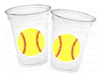 Softball PARTY CUPS - Softball Cups Softball Party Cups Softball Birthday Cups Softball Cups Sports Party Cups Favors Softball Team Gifts