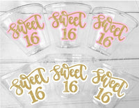 SWEET 16 PARTY Cups - Sweet Sixteen Party Cups Sweet 16 Party Cups Sweet Sixteen Party Favors Sweet Sixteen Party Favors 16th Birthday Party