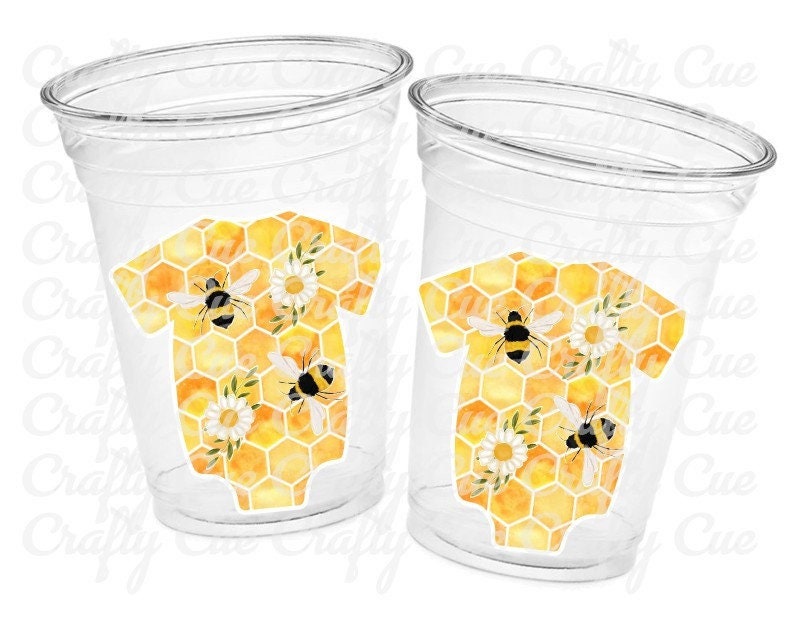 BEE PARTY CUPS - Bee Baby Shower Cups BaBee Shower Cups Sweet as can Bee Bumble Bee Party Favors Bee Decorations Bee Party Supplies Favors