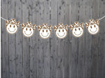 COWBOY PARTY GARLAND - Cowboy Smiley Garland Banner Cowboy Cow Print Banner Garland First Rodeo Banner Howdy Decorations Bachelorette Party