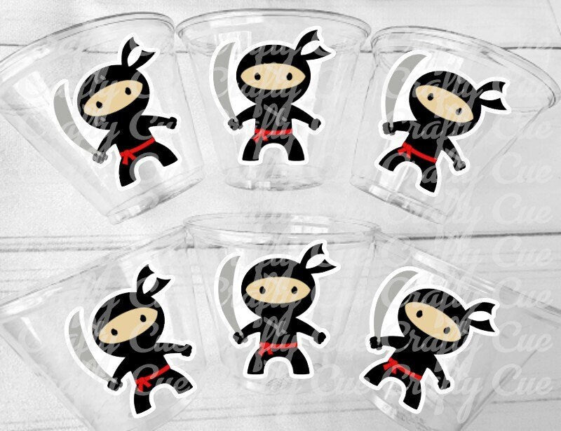 NINJA PARTY CUPS - Ninja Cups Ninja Birthday Party Ninja Party Decorations Ninja Party Supplies Ninja Treat Cups Ninja Party Favors Karate