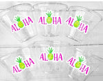 LUAU PARTY CUPS - Aloha Party Cups Luau Party Decoration, Luau Party Supplies Luau Baby Shower Tropical Party Decorations Hawaii Party Luau