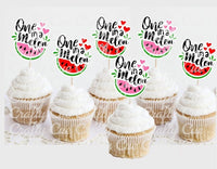 Watermelon Cupcake Toppers Watermelon Birthday Party Decorations One in a Melon Cupcake Toppers Watermelon 1st Birthday Watermelon First