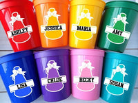CHEERLEADING PARTY CUPS Cheer Party Cups Cheerleader Party Cups Cheer Birthday Party Cheer Party Favors Personalized Custom Cheer Cups Squad