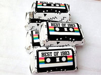 30 - 40th Birthday Cassette Tape Stickers 40th Birthday Stickers or Mini Candy Bar Wrapper Vintage 40th Birthday Best of 1983 Birthday