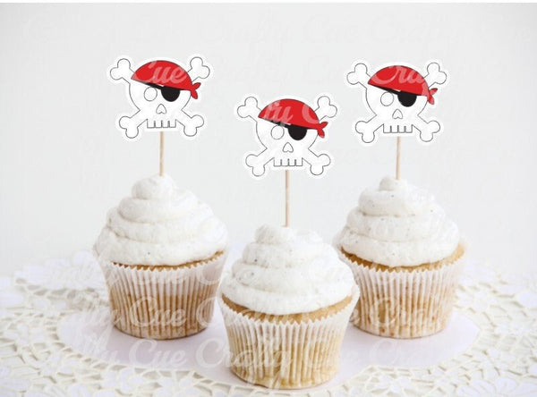 Pirate Party Cupcake Toppers Pirate Party Decorations Pirate Birthday Party Pirate Baby Shower Pirate Cake Toppers
