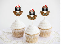 Pirate Party Cupcake Toppers Pirate Party Decorations Pirate Birthday Party Pirate Baby Shower Pirate Cake Toppers