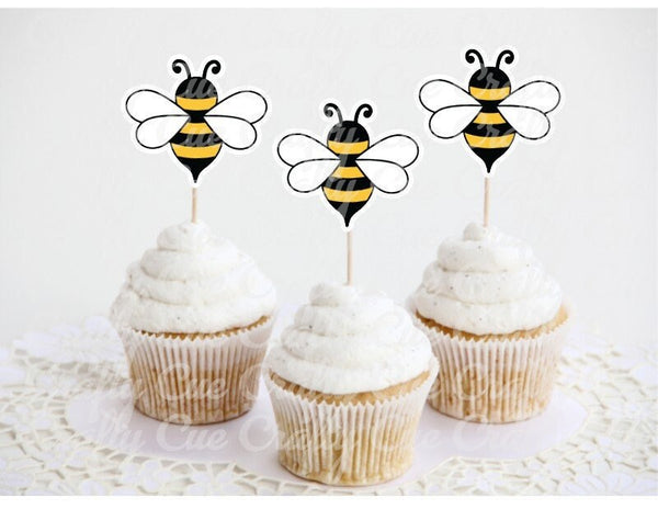 Bee Cupcake Toppers, Bumble Bee Cupcake Toppers, Mom to Bee Cupcake toppers, cake toppers