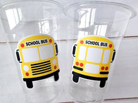 School Bus Party Cups - School Cups School Bus Birthday School Bus Party School Bus Favors Teachers Gift Gift for Teacher Back To School