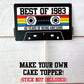 6 - 1983 40th Birthday Cassette Tape Cutouts for Cake Toppers Centerpieces Confetti Banners 40th Birthday Party Die Cuts 1983 Decoration DIY