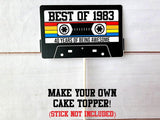 6 - 1983 40th Birthday Cassette Tape Cutouts for Cake Toppers Centerpieces Confetti Banners 40th Birthday Party Die Cuts 1983 Decoration DIY