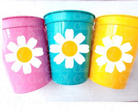 DAISY CUPS - Daisy Birthday Party Cups Daisy Baby Shower Cups Floral Flower Party Cups Daisy Party Favors Daisy Flower Cup 70S Party Cups
