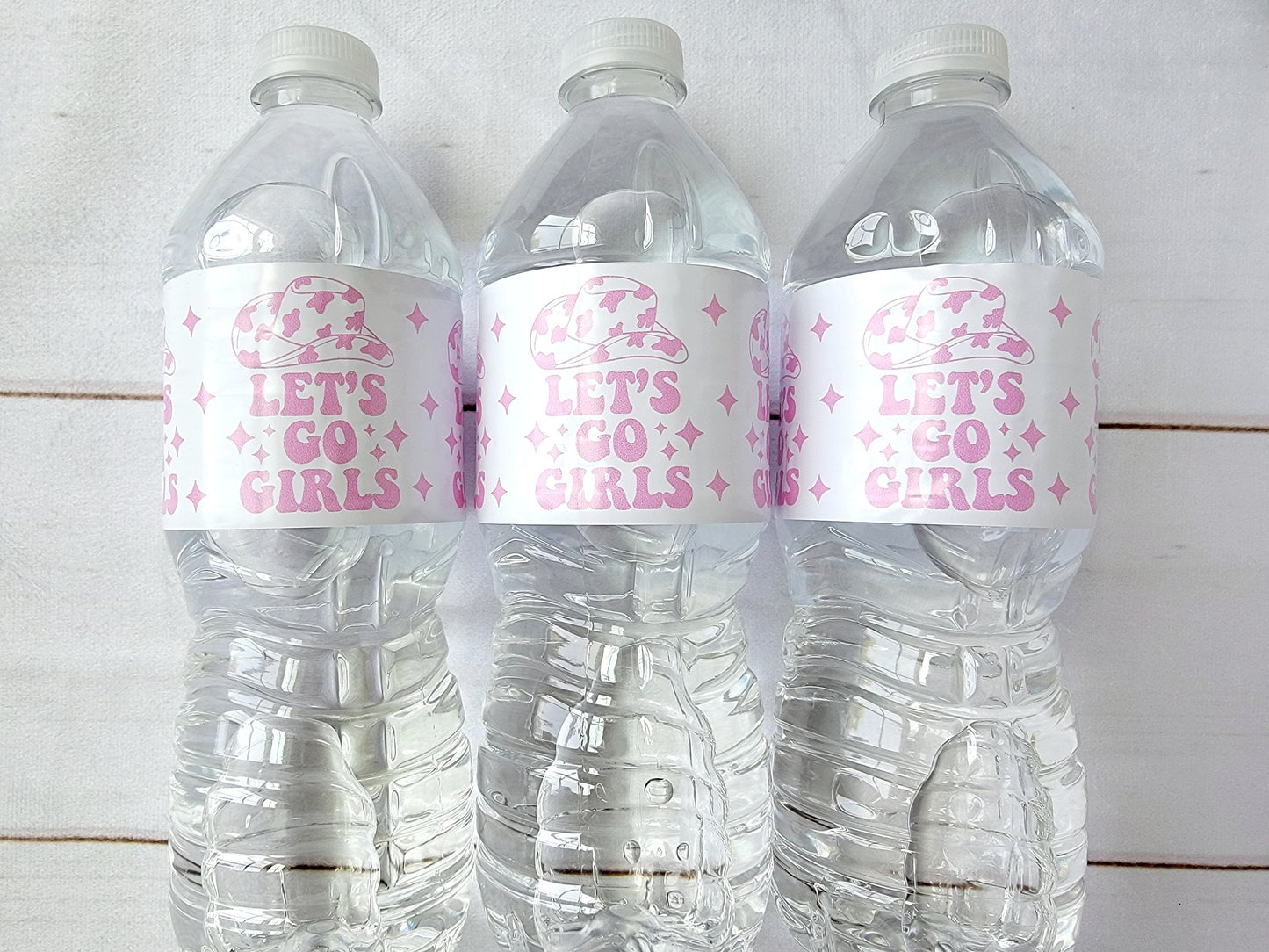 COWGIRL Let's Go Girls Water Bottle Labels Cowgirl Birthday Cowgirl Bachelorette Party Water Bottle Favors Cowgirl Bottle Labels Favors