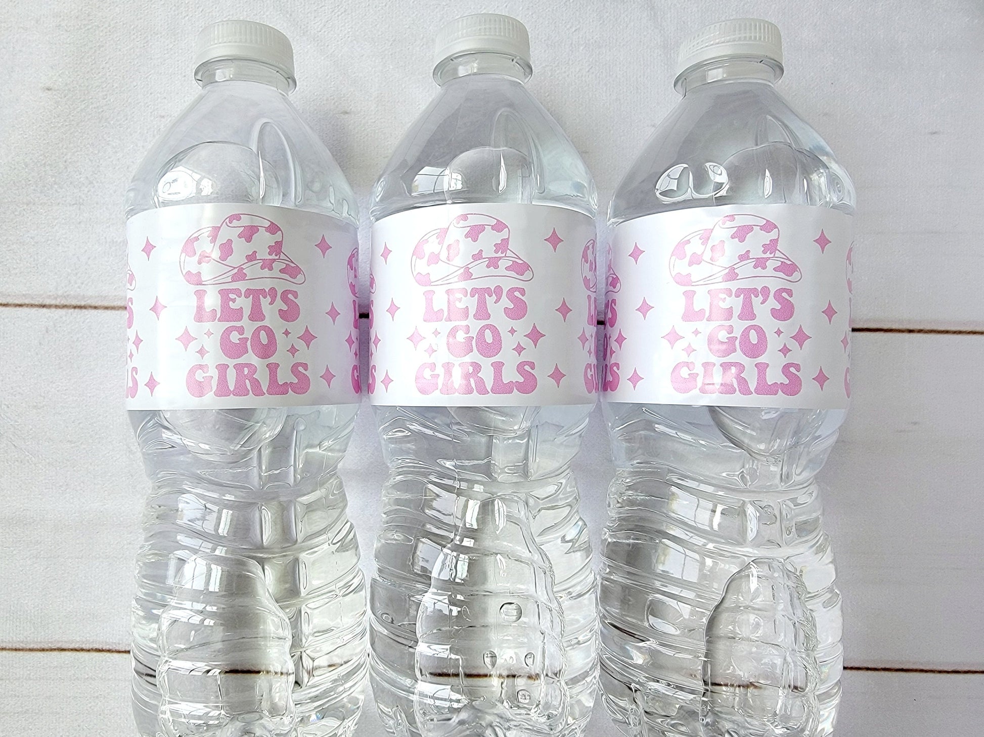 COWGIRL Let's Go Girls Water Bottle Labels Cowgirl Birthday Cowgirl Bachelorette Party Water Bottle Favors Cowgirl Bottle Labels Favors