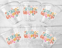70S PARTY CUPS -70's Birthday Cups 70's Party Cups 70s Decorations 70's Birthday Party 70s Birthday Party Decorations Hippy Two Groovy Cups