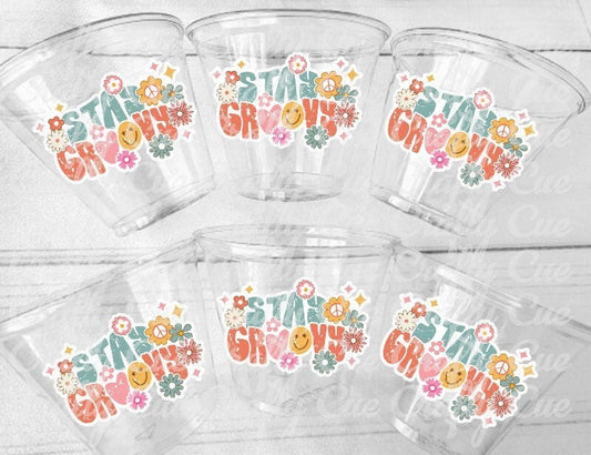 70S PARTY CUPS -70's Birthday Cups 70's Party Cups 70s Decorations 70's Birthday Party 70s Birthday Party Decorations Hippy Two Groovy Cups