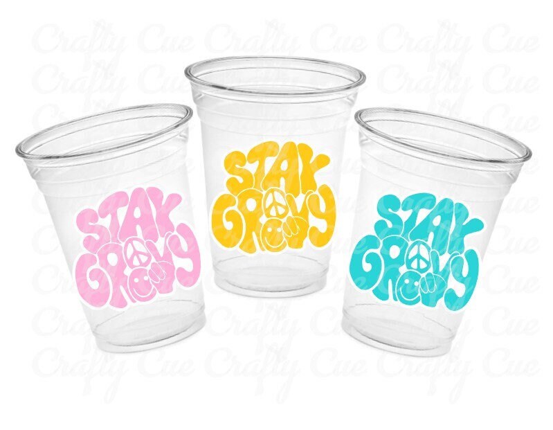 70'S PARTY CUPS - 70's Birthday Cups 70's Party Cups 70's Decorations 70's Birthday Party 70's Birthday Party Decorations Hippie Party Decor