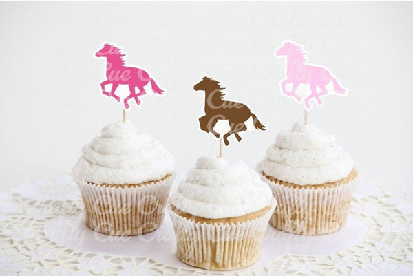 Horse Cupcake Toppers Horse Cake Toppers Horse Birthday Party Decorations Cowgirl Cupcake Toppers Cowgirl Bachelorette Horse Cupcake Picks