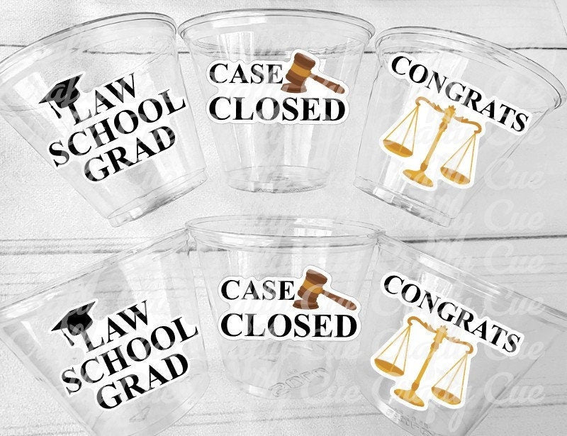 LAWYER PARTY CUPS Law School Party Cups Lawyer Graduation Law School Graduation Party Favors Attorney Party Decorations Law School Favors