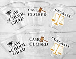 LAWYER PARTY CUPS Law School Party Cups Lawyer Graduation Law School Graduation Party Favors Attorney Party Decorations Law School Favors