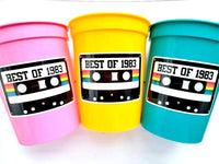 40th PARTY CUPS - Best of 1983 40th Birthday Party 40th Birthday Favors 40th Party Cups 40th Party Decorations 1983 Birthday 80's Party Cups