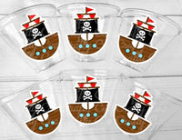 PIRATE PARTY CUPS - Pirate Cups Pirate Birthday Pirate Party Decorations Pirate Birthday Party Pirate Party Supplies Pirate Happy Birthday