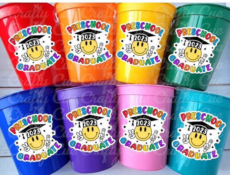 PRESCHOOL GRADUATION CUPS - Preschool Graduation Cups 2023 Preschool Cups Graduation Party Reusable Cups 2023 Party Favors Pre-K Party Cups