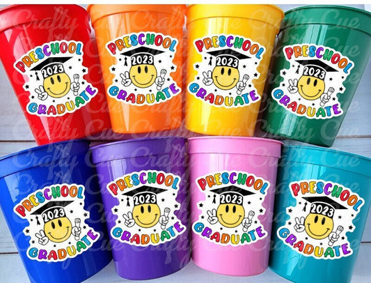 PRESCHOOL GRADUATION CUPS - Preschool Graduation Cups 2023 Preschool Cups Graduation Party Reusable Cups 2023 Party Favors Pre-K Party Cups