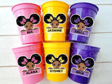 PEEKABOO GIRL CUPS - Afro Puffs Girl, Little Girl, African Girl, Afro Girl Party Favors Cute Little Kid Cups Little Girl African Girl Cups