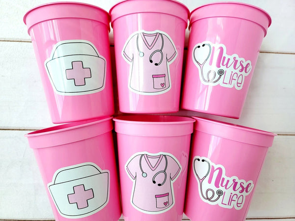 Nursing Party Cups Doctor Party Cups Nurse Party Cups Nursing Party Rn Party Decorations Medical School Party Nurse Graduation Party Meds