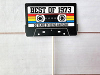 1973 CAKE TOPPER Cassette Tape Cake Topper Best of 1973 Cake Topper 50th Birthday Cake Topper 50th Party Decorations 50th Vintage 1973 Party