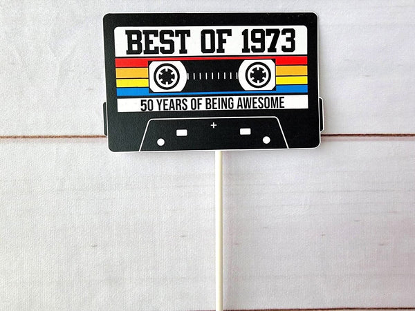 1973 CAKE TOPPER Cassette Tape Cake Topper Best of 1973 Cake Topper 50th Birthday Cake Topper 50th Party Decorations 50th Vintage 1973 Party