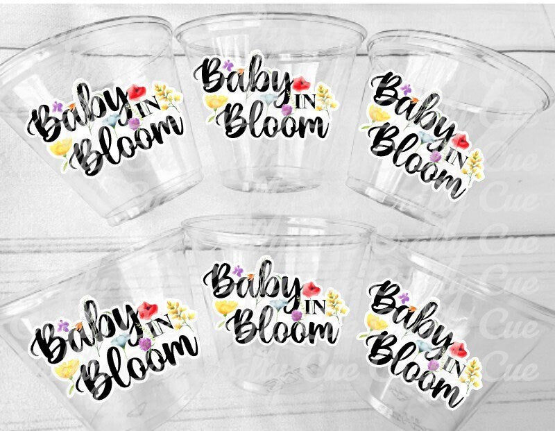 BABY IN BLOOM Party Cups Baby in Bloom Baby Shower Favors Baby in Bloom Shower Cups Baby in Bloom Party Decorations Wildflower Party Cups