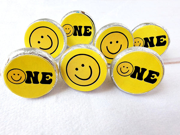 180 - ONE HAPPY DUDE Party Stickers One Happy Dude Party Favors One Happy Dude Birthday Decorations One Happy Dude Smiley Face Candy Sticker