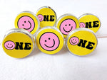 180 - ONE HAPPY GIRL Party Stickers One Happy Dude Party Favors One Happy Girl Birthday Decorations One Happy Dude Smiley Face Candy Sticker