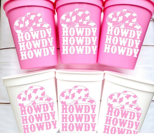COWGIRL PARTY CUPS - Howdy Let's Go Girls Party Cups Cowgirl Cups Cowgirl Party Decorations Cowgirl Bachelorette Party Birthday Rodeo Party