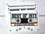 6 - 1973 50th Birthday Cassette Tape Cutouts for Cake Toppers Centerpieces Confetti Banners 50th Birthday Party Die Cuts 1973 Decoration DIY