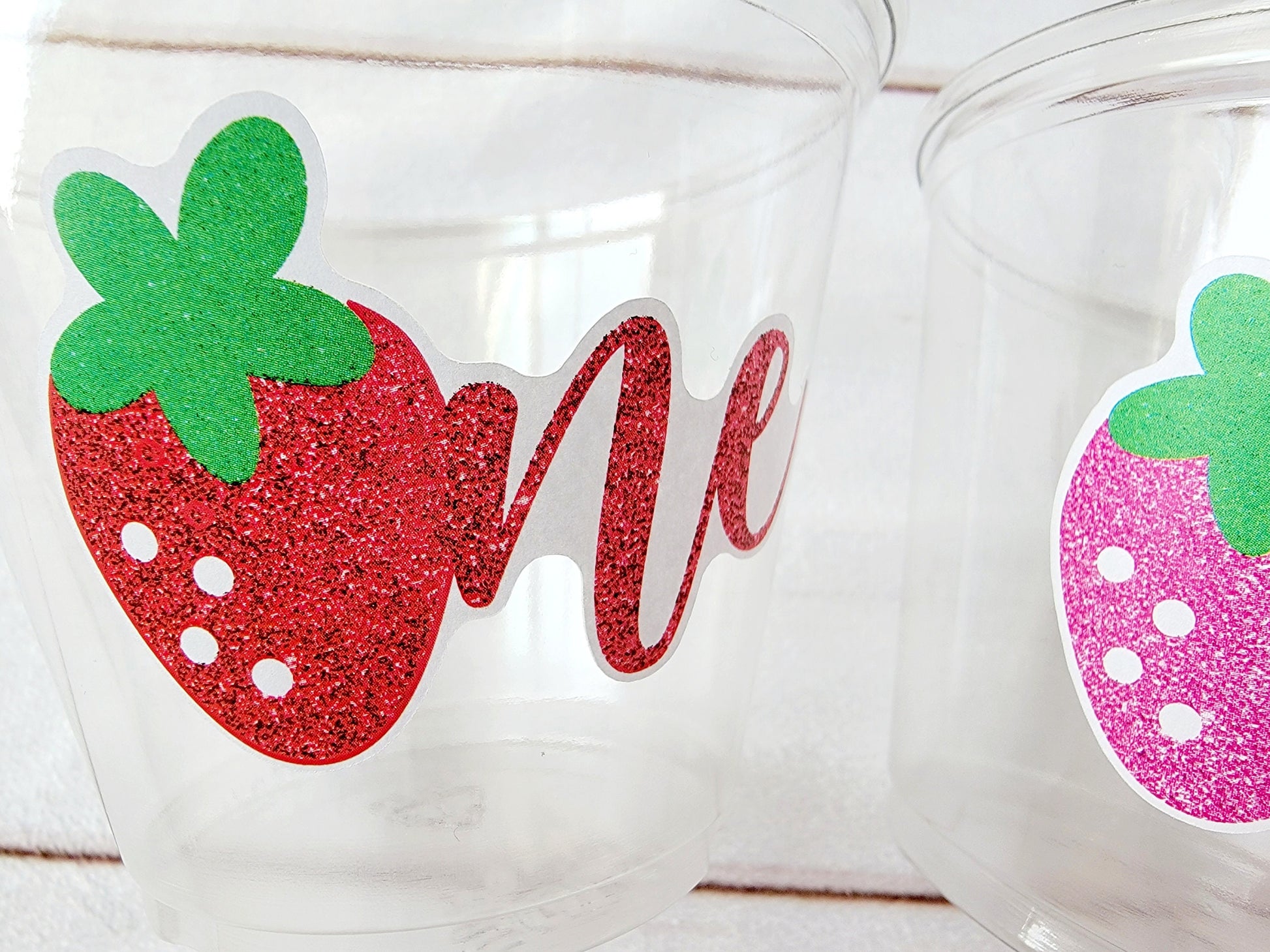 STRAWBERRY PARTY CUPS - Strawberry Birthday Cups Strawberry Cups First Birthday Strawberry One Party Decorations Strawberry Baby Shower