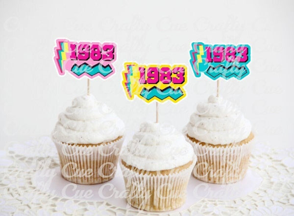 1983 Cupcake Toppers 40th Birthday Party Cupcake Toppers 40th Birthday Cupcake Toppers Best of 1983 Birthday Vintage 40th Birthday Party