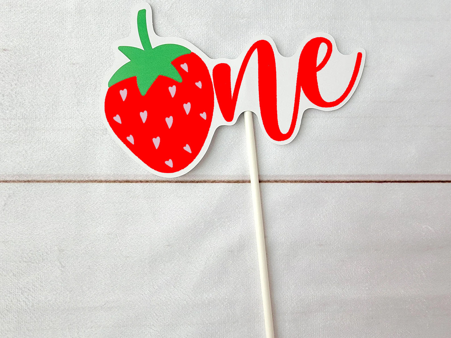 Strawberry Cake Topper - Strawberry Birthday Strawberry Party Strawberry Decorations Strawberry Centerpiece Sticks Strawberry First Birthday