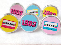 180 - 40th Birthday Cassette Tape Stickers 40th Birthday Party Favor Stickers for Candy Vintage 1983 40th Birthday Best of 1983 Birthday