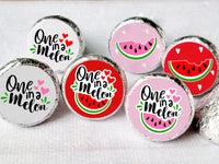 180 - Watermelon Favor Candy Stickers One in a Melon Watermelon Party Stickers Watermelon Birthday Watermelon Party Decoration 1st Birthday