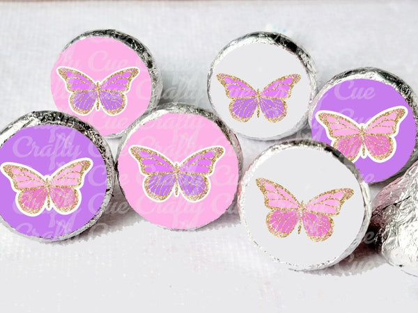 180 - Butterfly Party Stickers Butterfly Candy Stickers Butterfly Baby Shower Favor Stickers Girl Baby Shower Little Butterfly Decorations