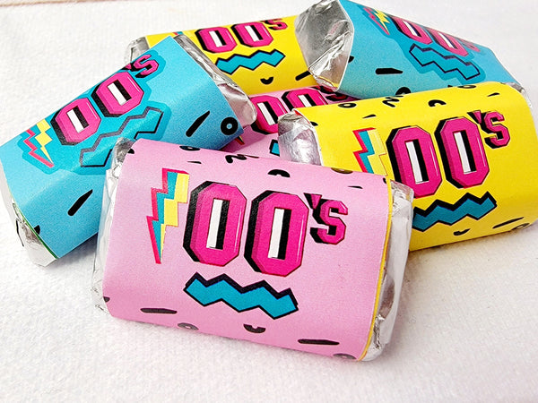 30 - 00s Party Stickers 2000'S Birthday Stickers 2000 Party Stickers for Mini Candy Back to the 2000's Birthday Candy Stickers Favors