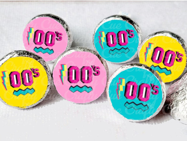 180 - 00s Party Stickers 2000'S Birthday Stickers 2000 Party Stickers for Mini Candy Back to the 2000's Birthday Candy Stickers Favors