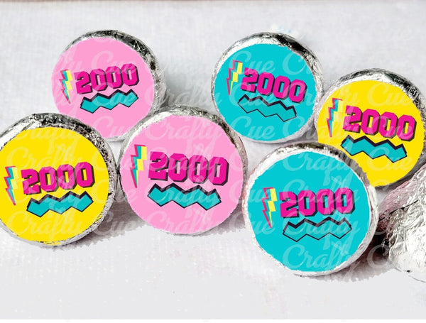 180 - 00s Party Stickers 2000'S Birthday Stickers 2000 Party Stickers for Mini Candy Back to the 2000's Birthday Candy Stickers Favors