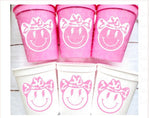 COWGIRL SMILEY FACE Cups Cowgirl Cups Cowgirl Party Favor Cowgirl Bachelorette Party Cowgirl Birthday Rodeo Party Cow Print Hat Cups Disco